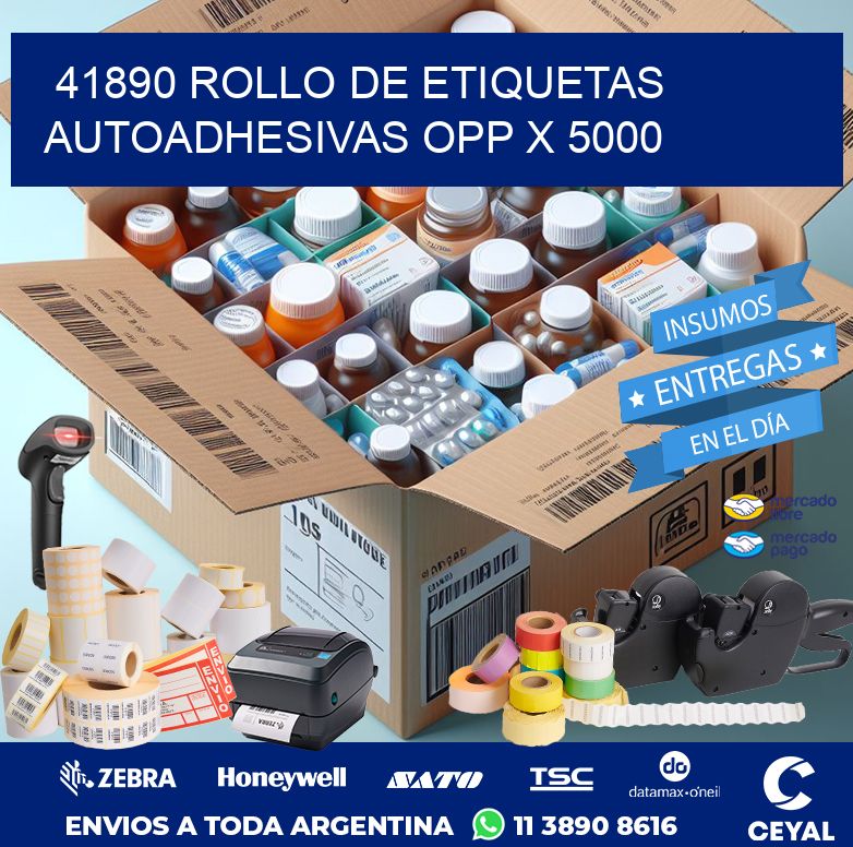 41890 ROLLO DE ETIQUETAS AUTOADHESIVAS OPP X 5000