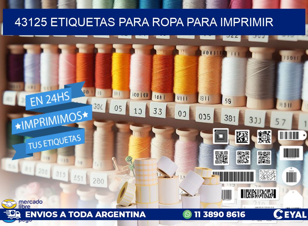 43125 ETIQUETAS PARA ROPA PARA IMPRIMIR
