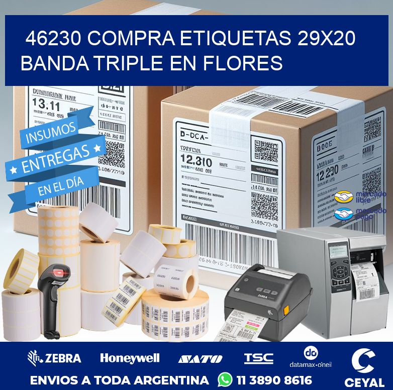 46230 COMPRA ETIQUETAS 29X20 BANDA TRIPLE EN FLORES