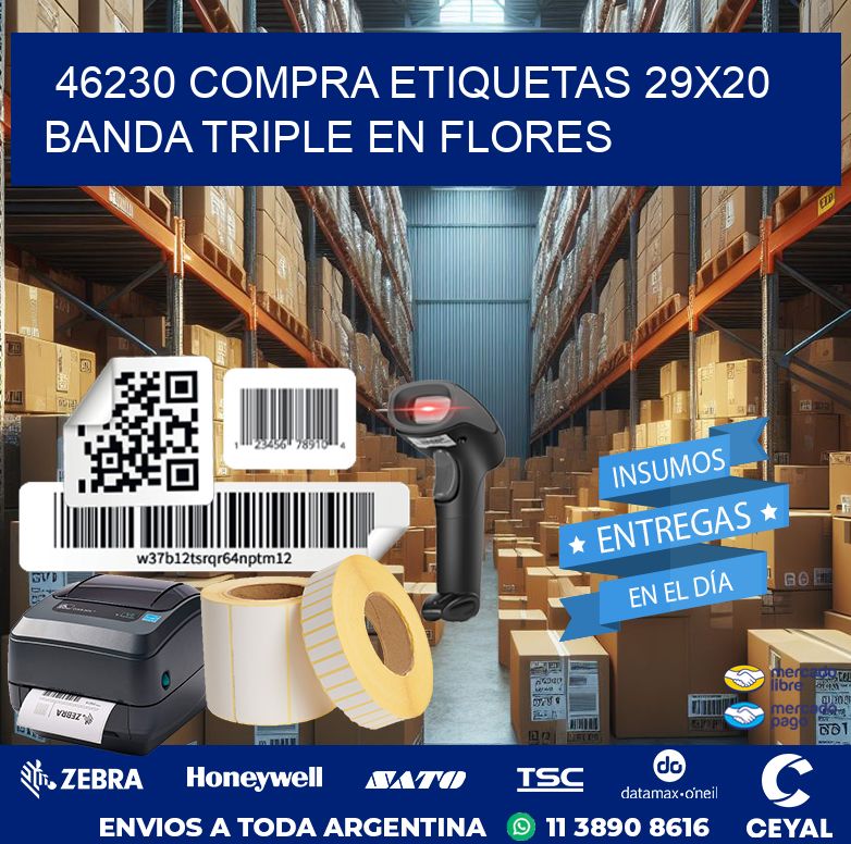 46230 COMPRA ETIQUETAS 29X20 BANDA TRIPLE EN FLORES