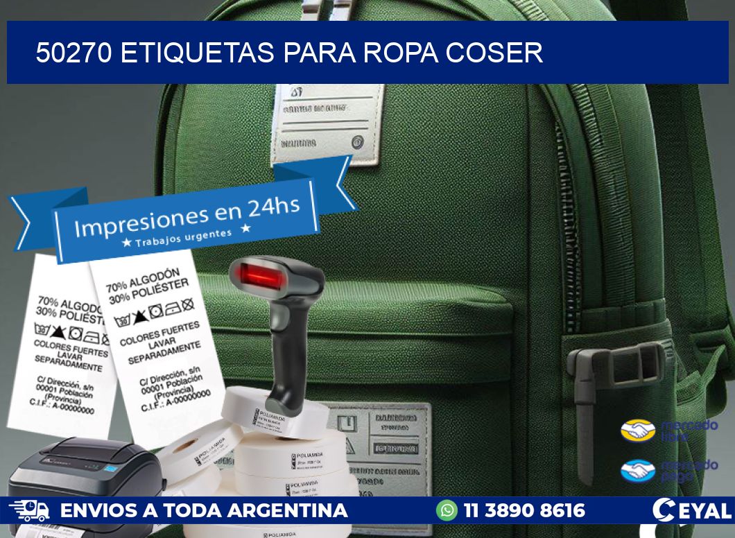 50270 ETIQUETAS PARA ROPA COSER