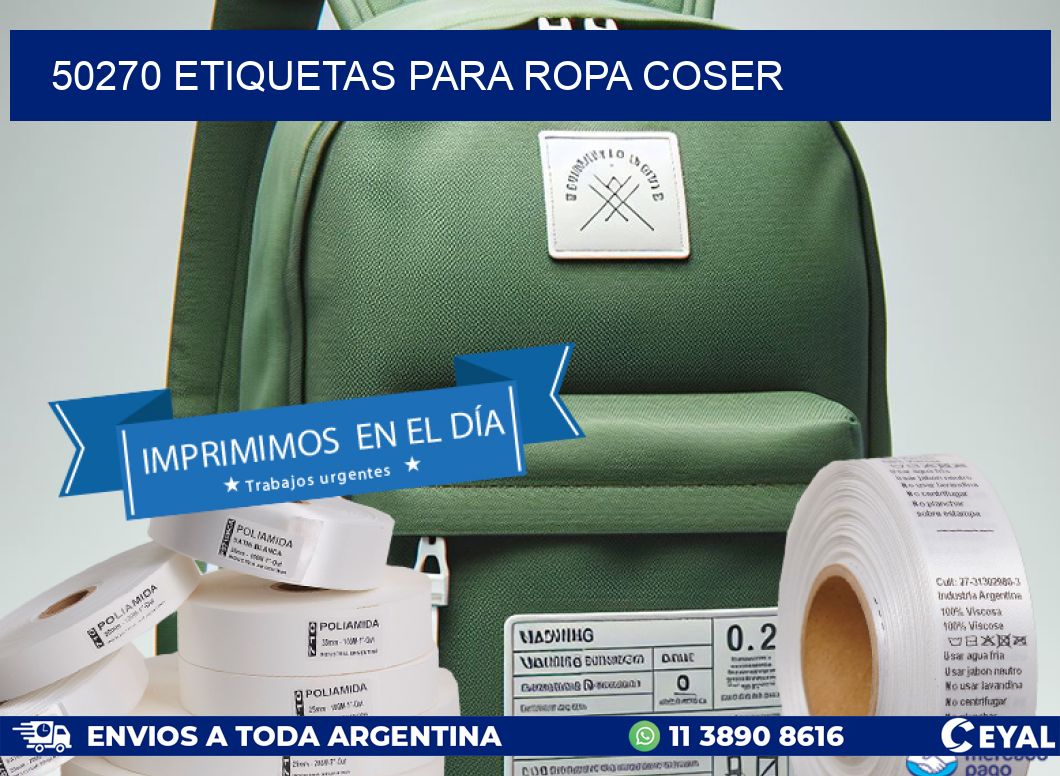 50270 ETIQUETAS PARA ROPA COSER
