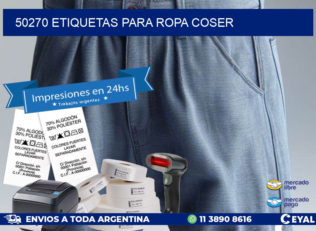 50270 ETIQUETAS PARA ROPA COSER