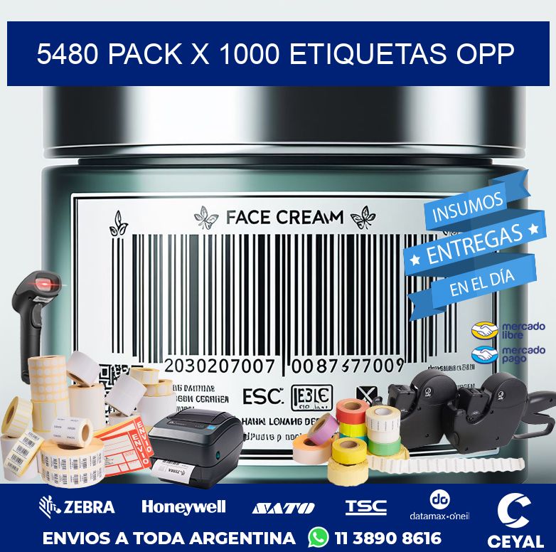 5480 PACK X 1000 ETIQUETAS OPP