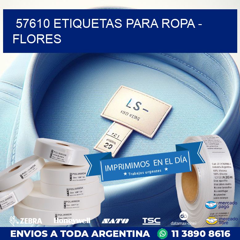 57610 ETIQUETAS PARA ROPA - FLORES