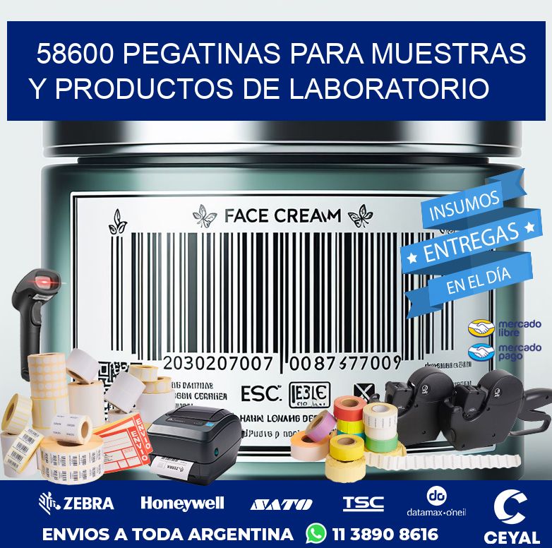 58600 PEGATINAS PARA MUESTRAS Y PRODUCTOS DE LABORATORIO