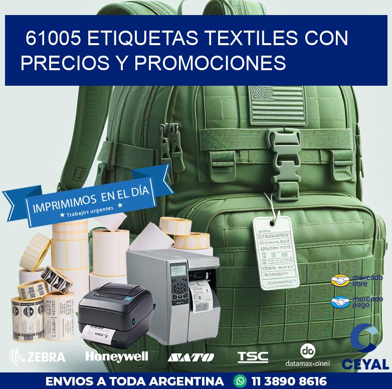 61005 ETIQUETAS TEXTILES CON PRECIOS Y PROMOCIONES