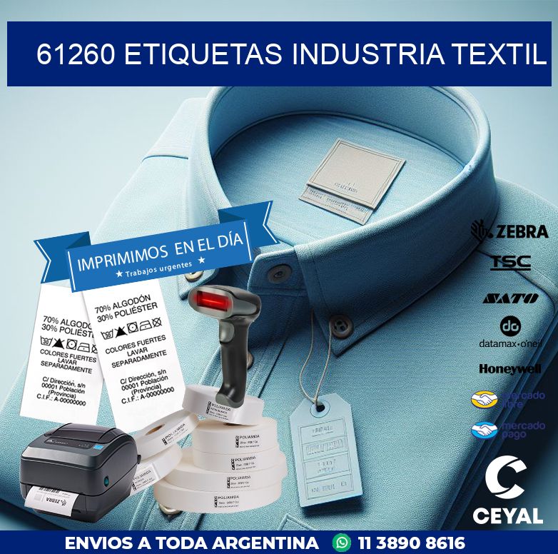 61260 ETIQUETAS INDUSTRIA TEXTIL