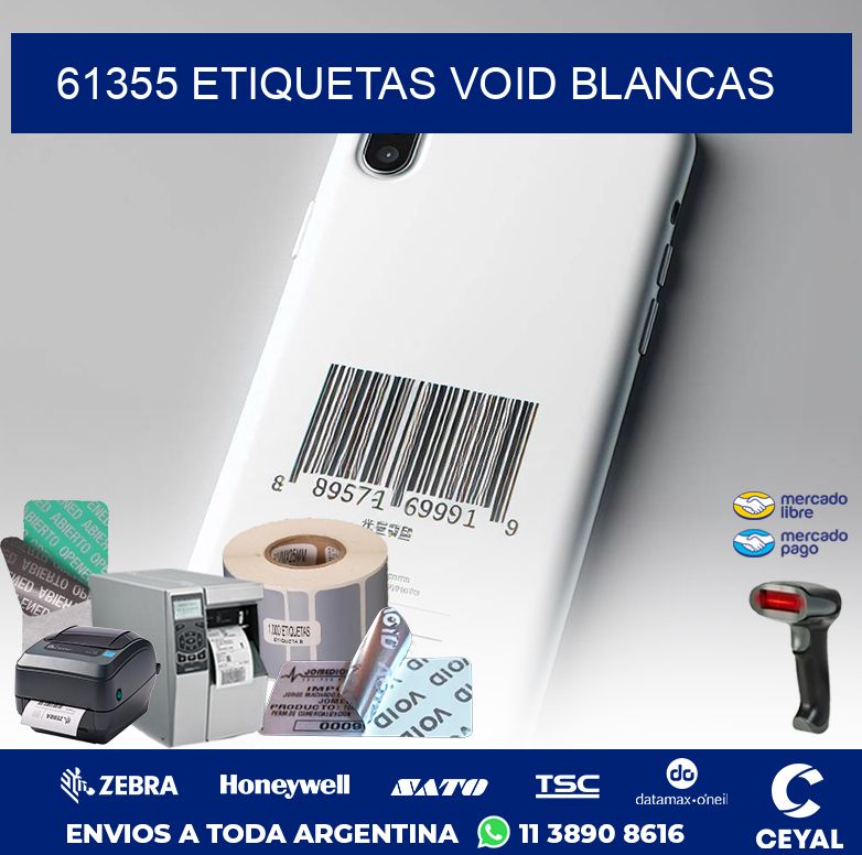 61355 ETIQUETAS VOID BLANCAS