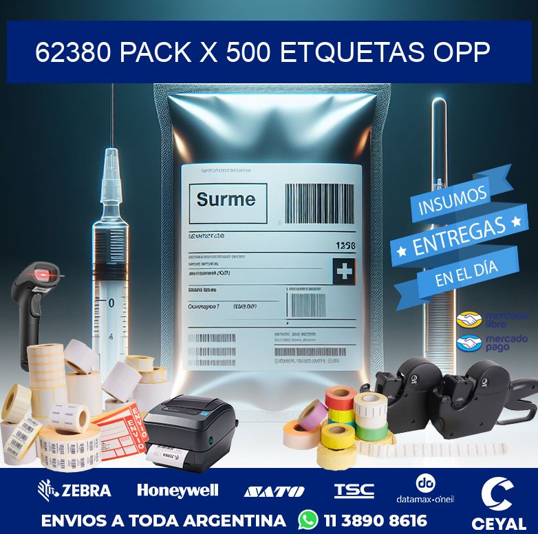 62380 PACK X 500 ETQUETAS OPP