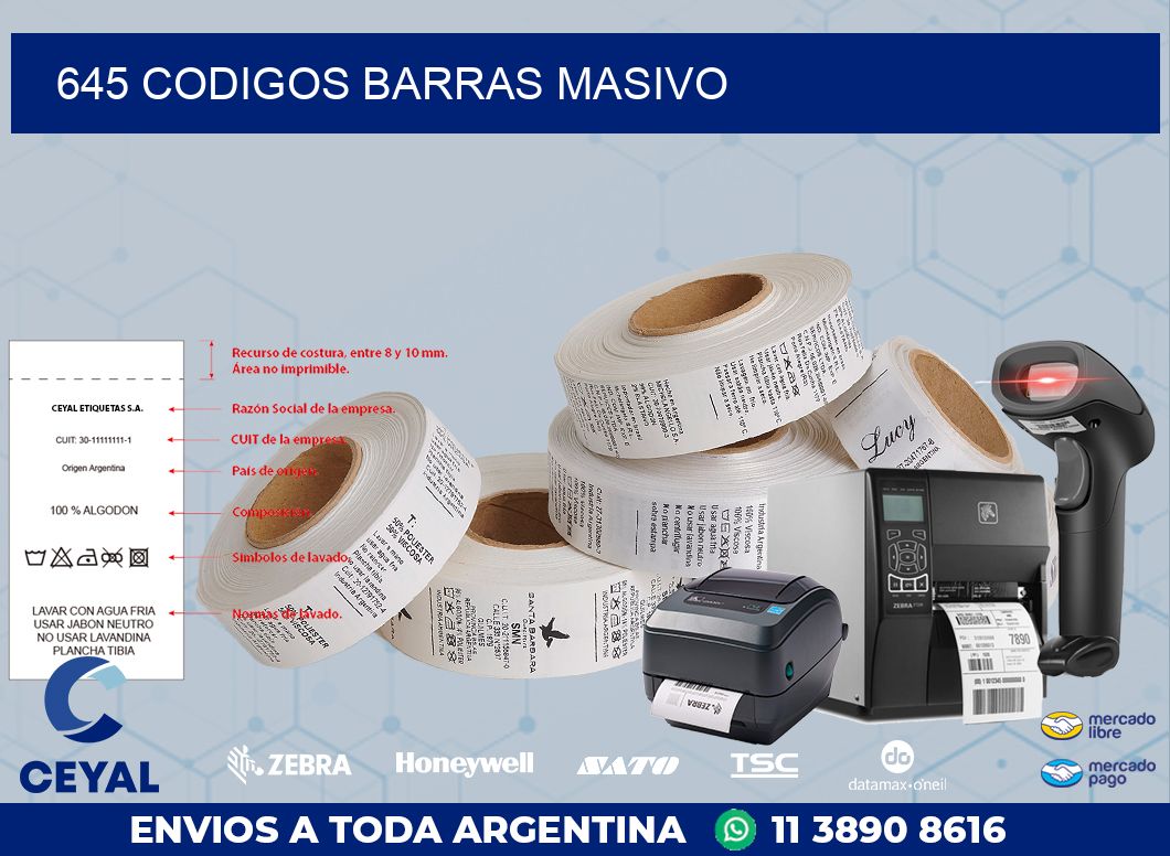 645 CODIGOS BARRAS MASIVO