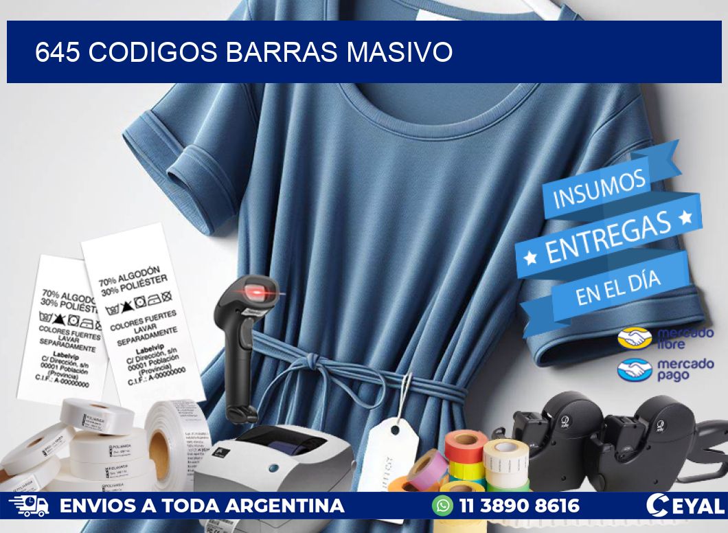 645 CODIGOS BARRAS MASIVO