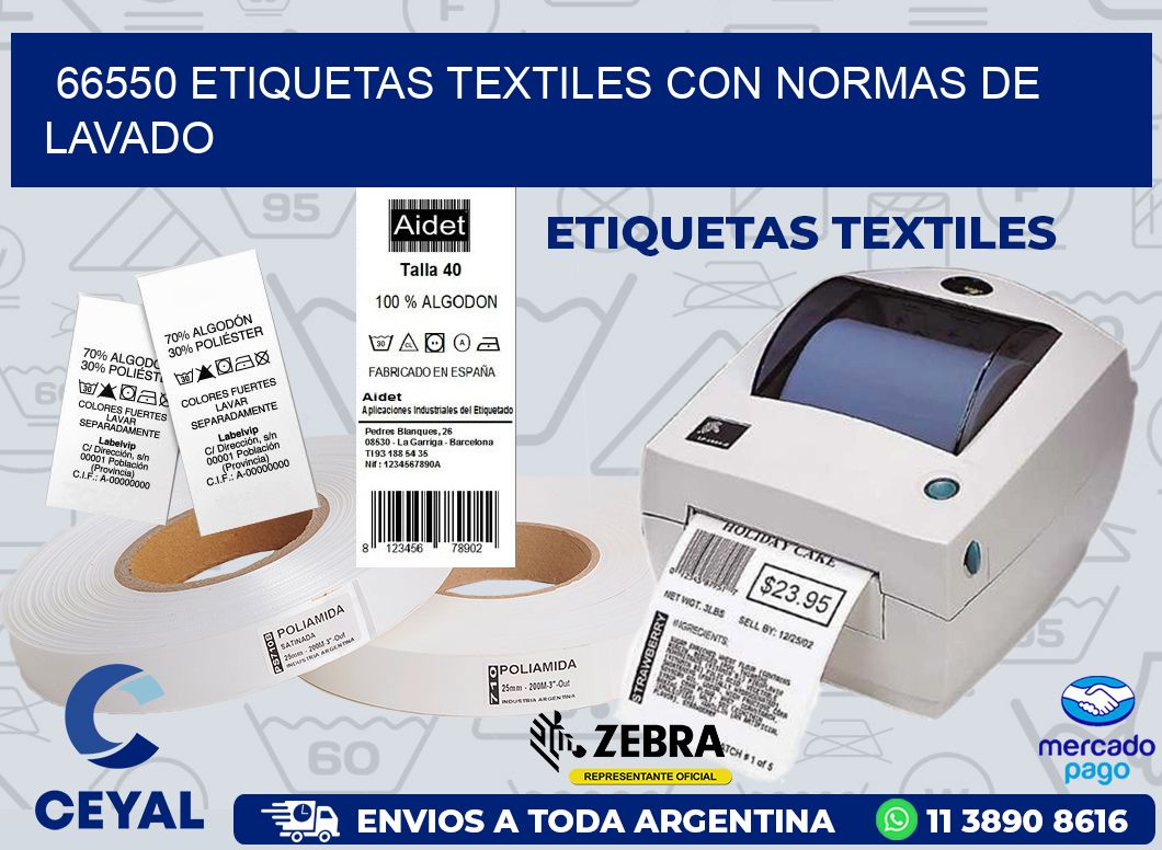 66550 ETIQUETAS TEXTILES CON NORMAS DE LAVADO