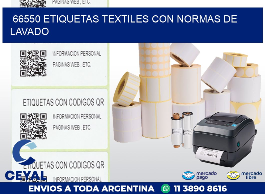 66550 ETIQUETAS TEXTILES CON NORMAS DE LAVADO