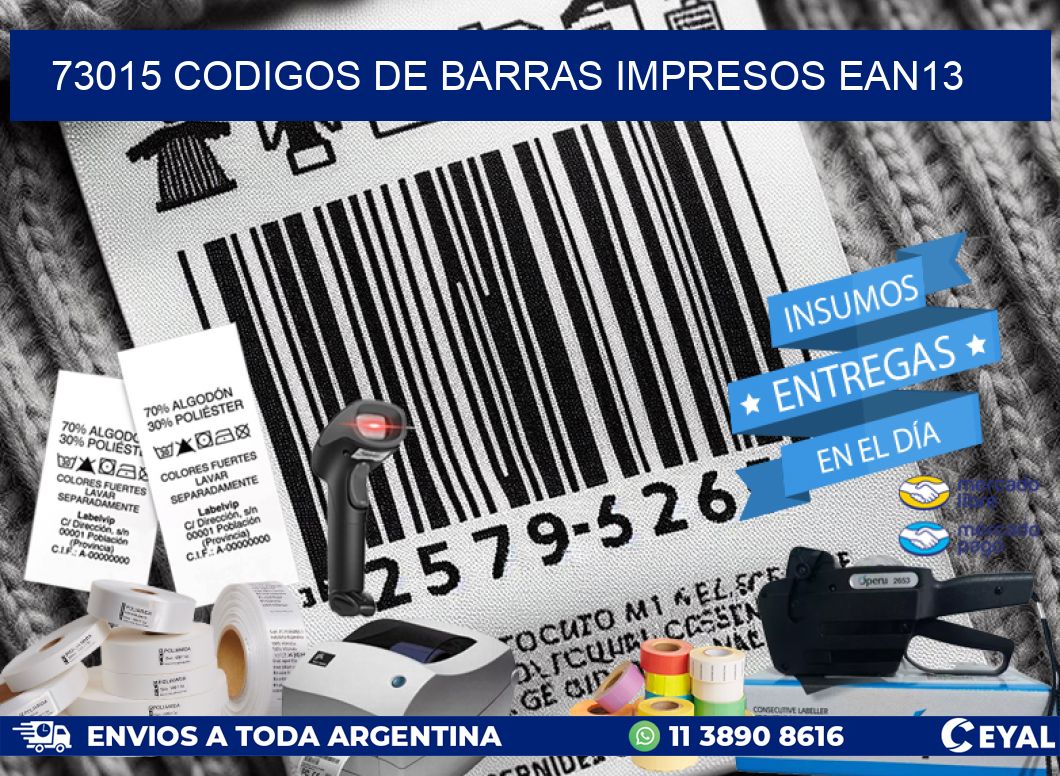 73015 Codigos de barras impresos ean13