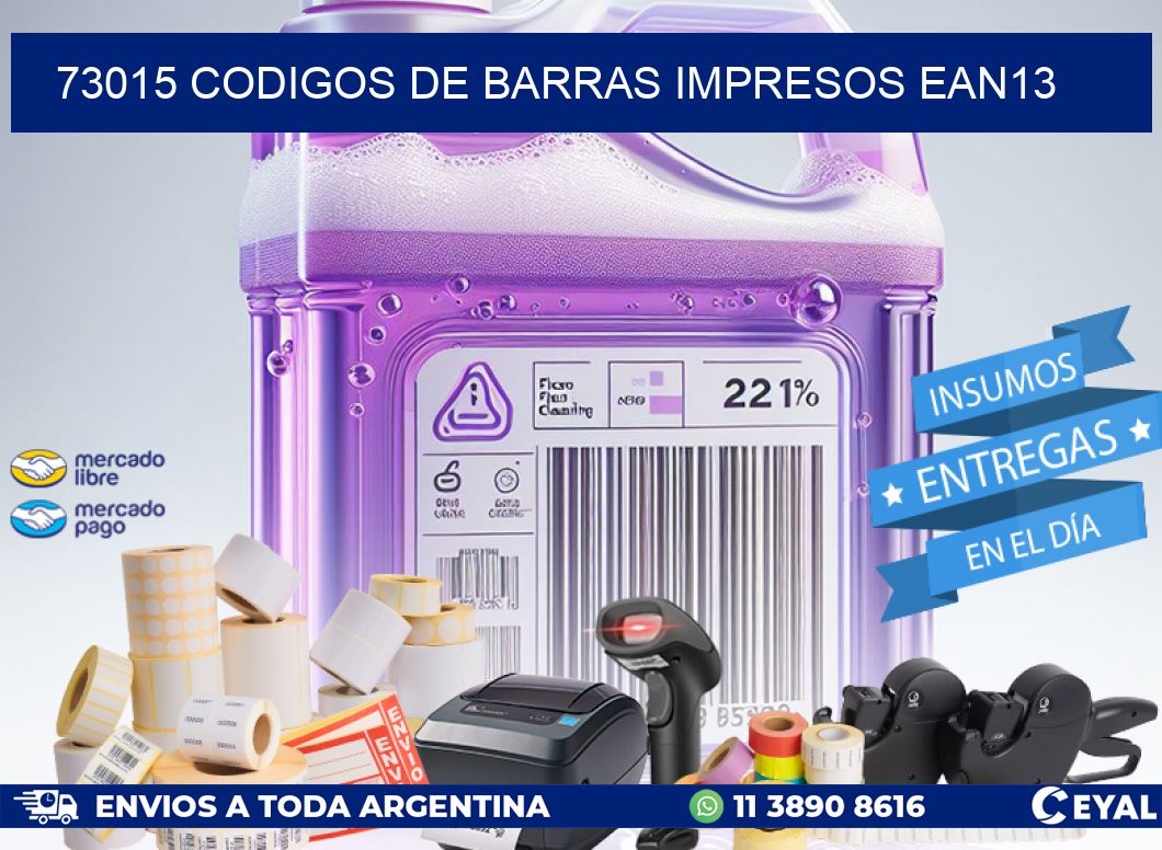 73015 Codigos de barras impresos ean13