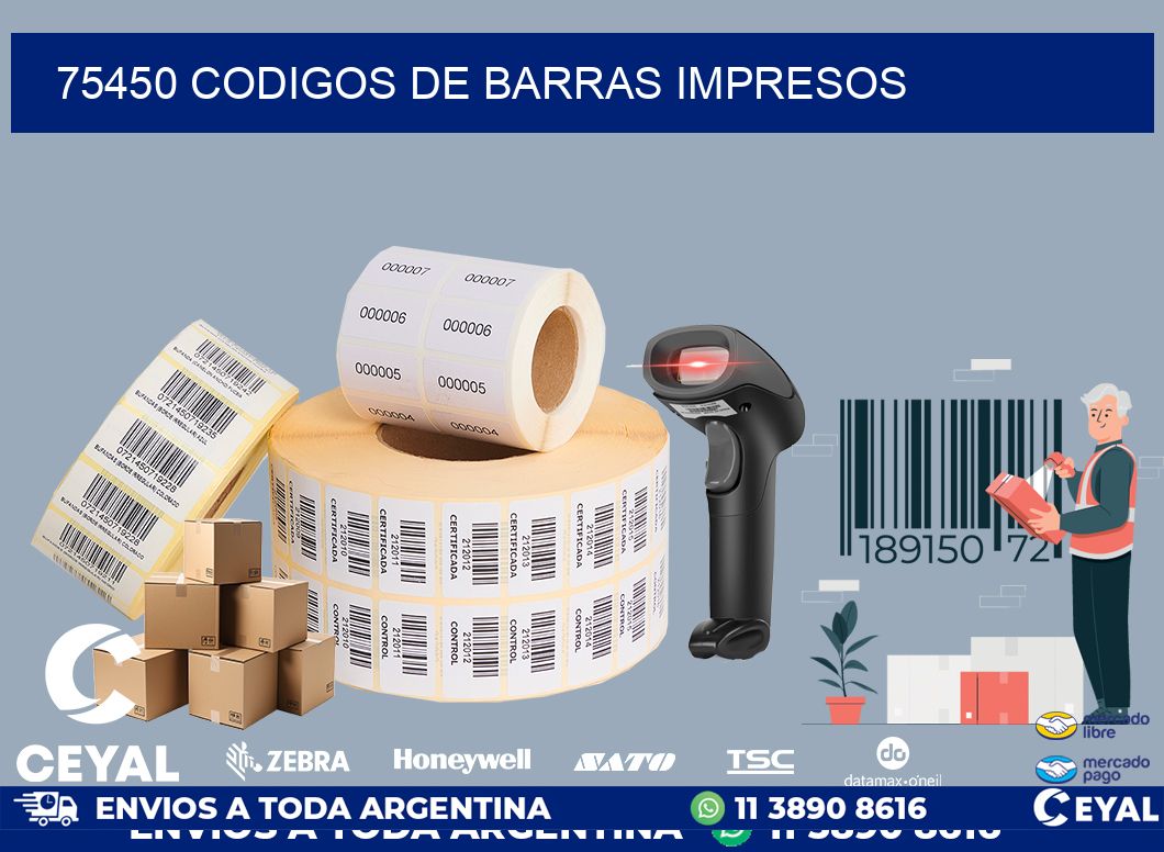 75450 codigos de barras impresos