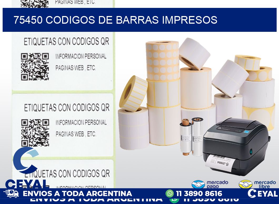 75450 codigos de barras impresos