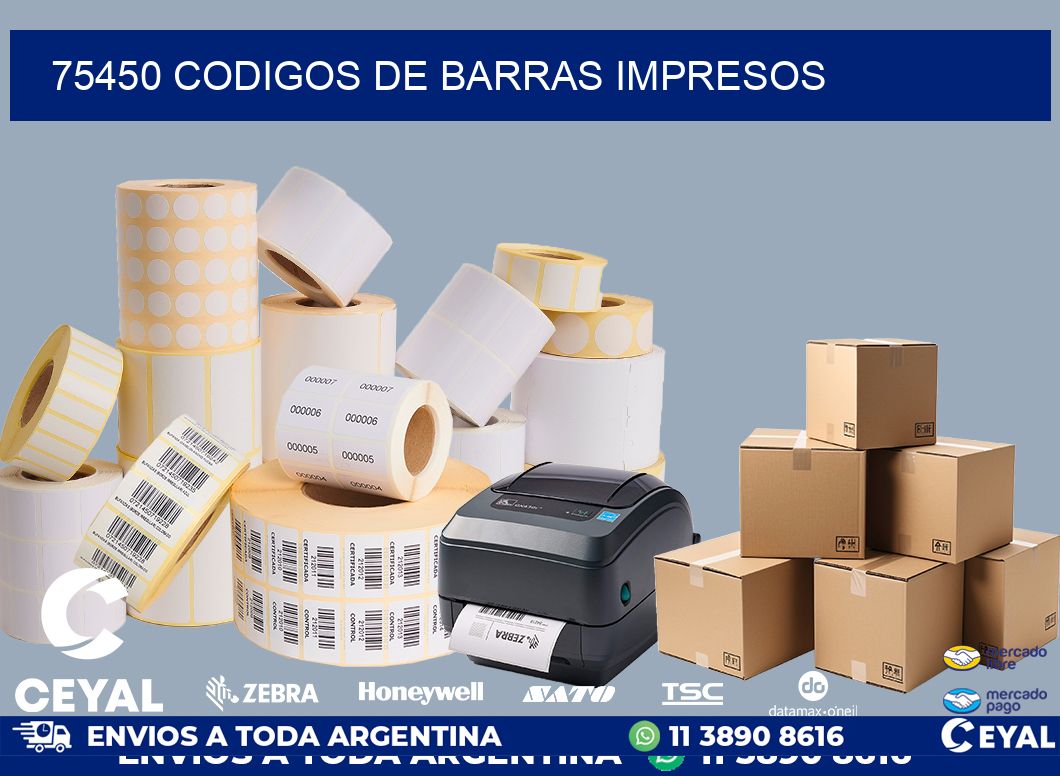 75450 codigos de barras impresos