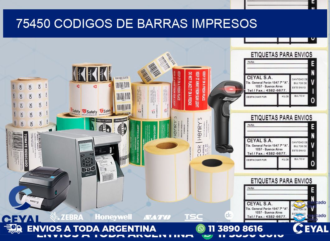 75450 codigos de barras impresos