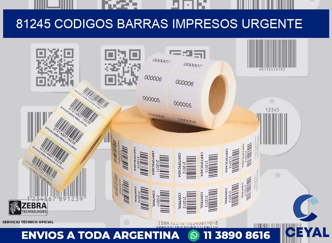 81245 CODIGOS BARRAS IMPRESOS URGENTE