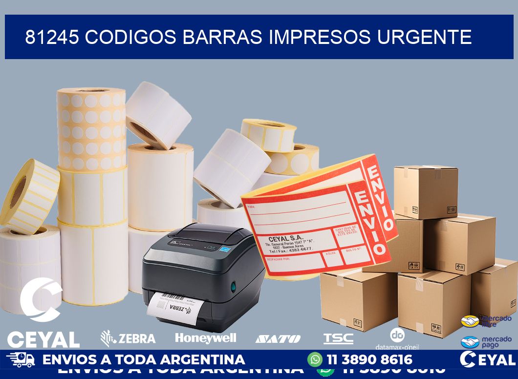 81245 CODIGOS BARRAS IMPRESOS URGENTE