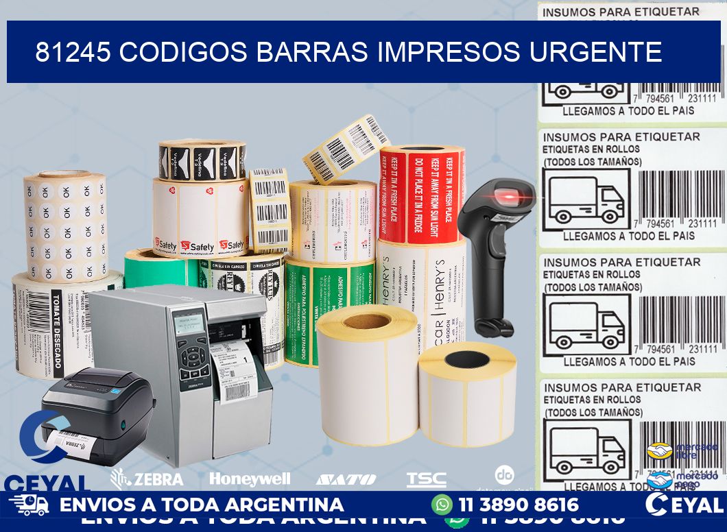 81245 CODIGOS BARRAS IMPRESOS URGENTE