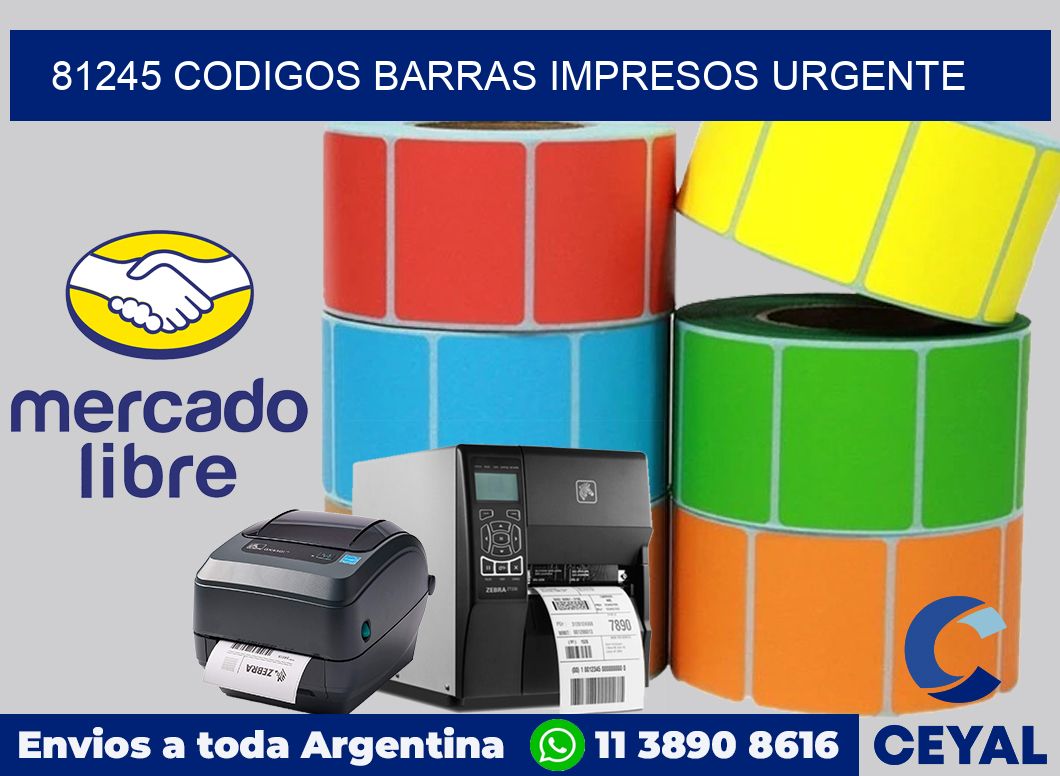 81245 CODIGOS BARRAS IMPRESOS URGENTE
