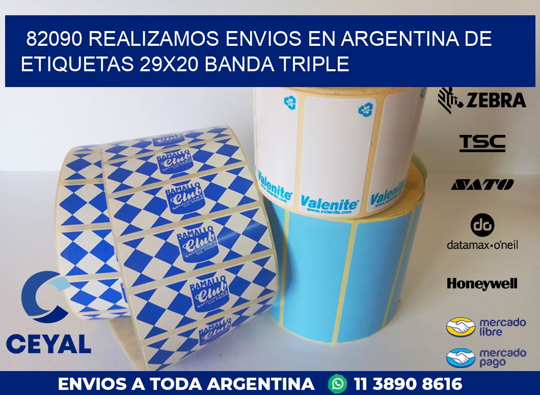 82090 REALIZAMOS ENVIOS EN ARGENTINA DE ETIQUETAS 29X20 BANDA TRIPLE
