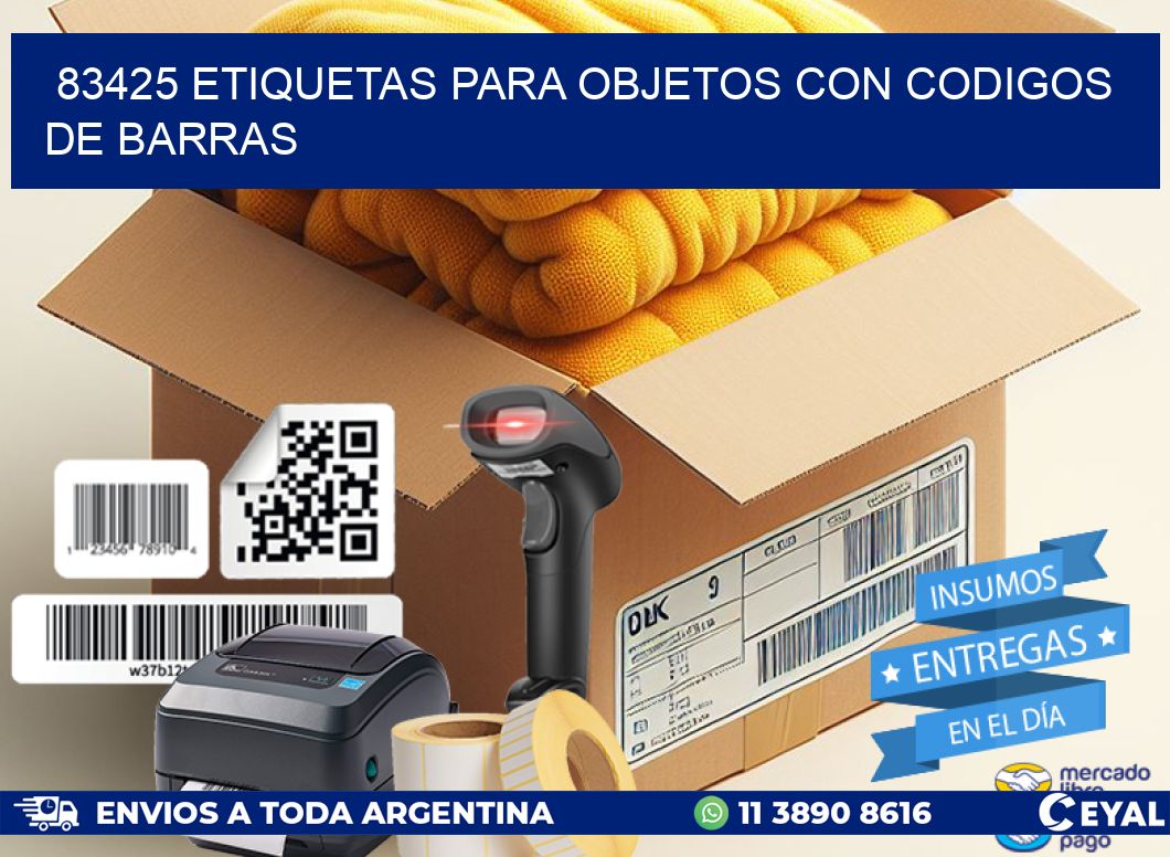 83425 etiquetas para objetos con codigos de barras