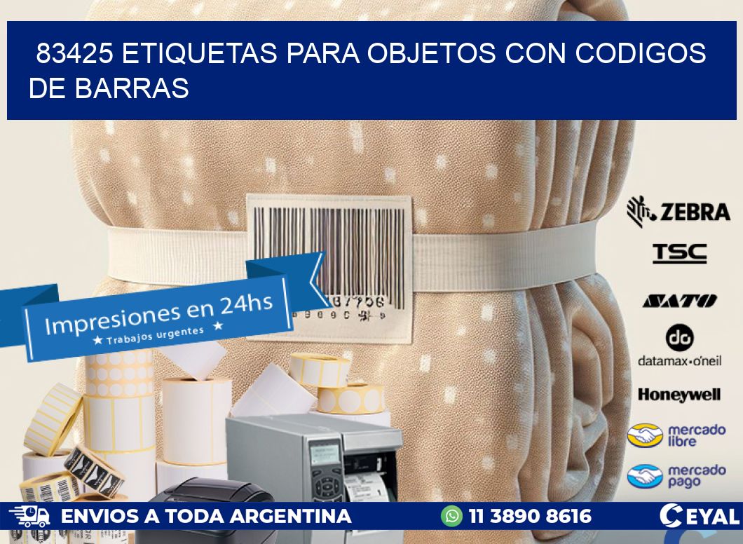 83425 etiquetas para objetos con codigos de barras
