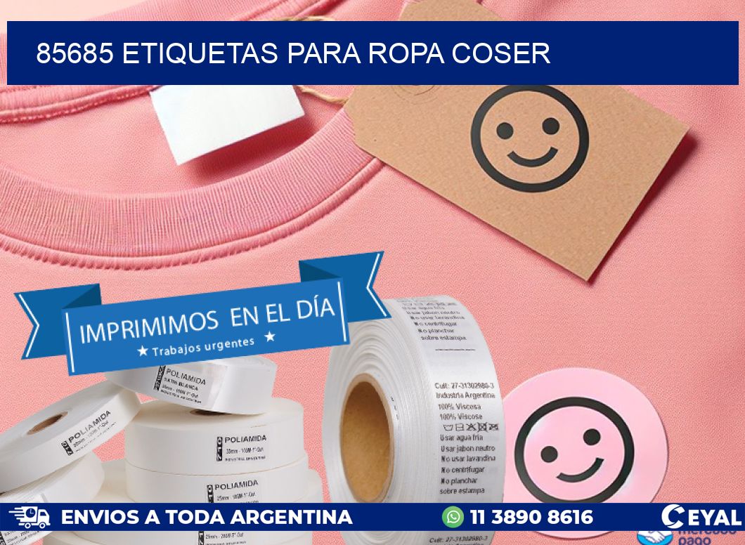 85685 ETIQUETAS PARA ROPA COSER