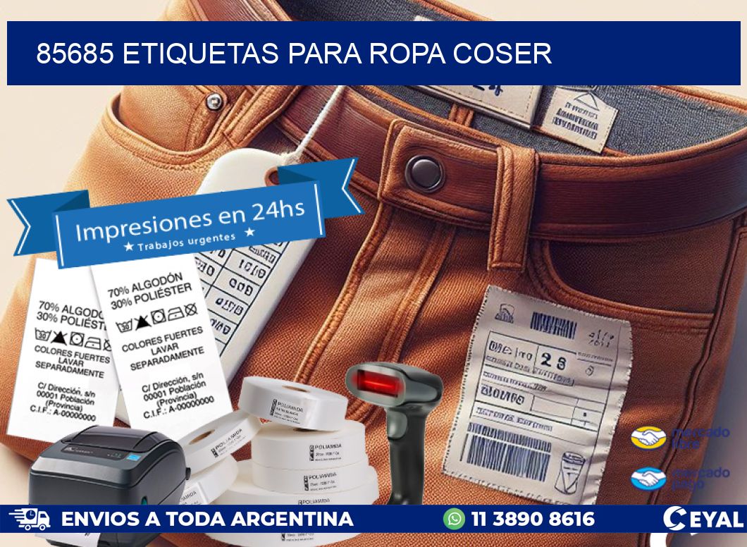 85685 ETIQUETAS PARA ROPA COSER