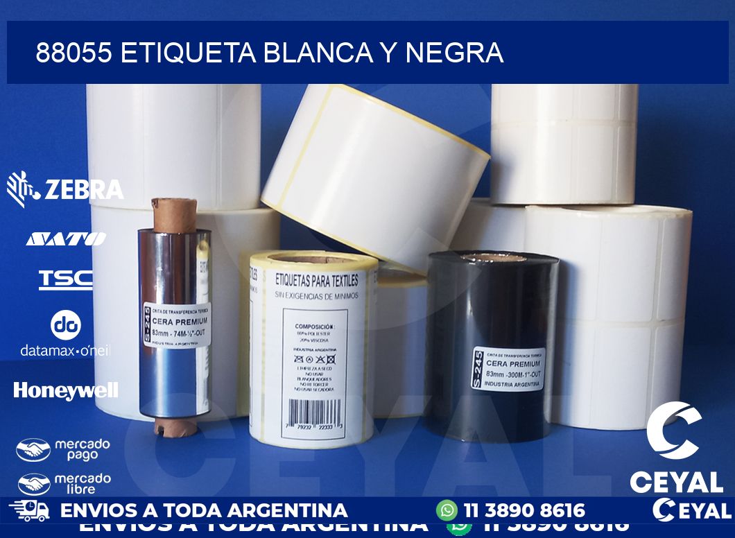 88055 ETIQUETA BLANCA Y NEGRA