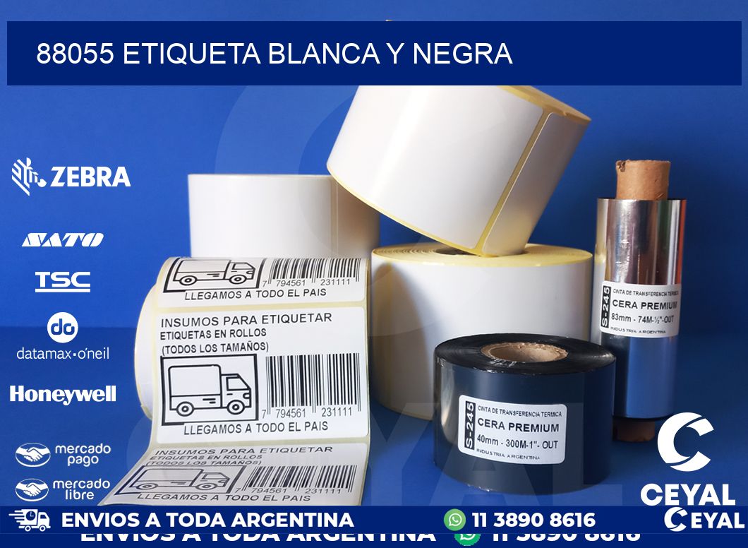 88055 ETIQUETA BLANCA Y NEGRA