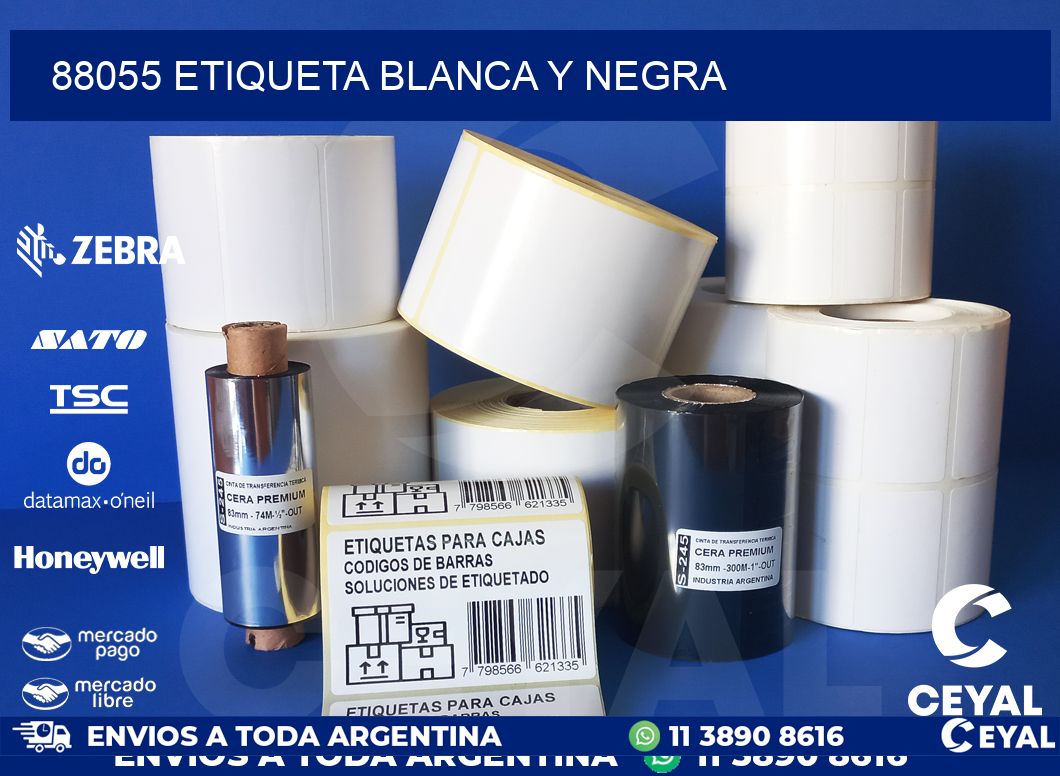 88055 ETIQUETA BLANCA Y NEGRA