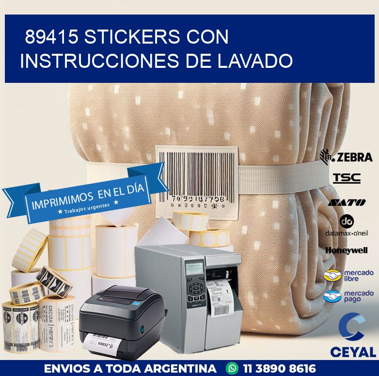 89415 STICKERS CON INSTRUCCIONES DE LAVADO