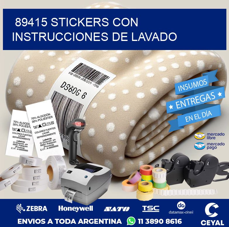 89415 STICKERS CON INSTRUCCIONES DE LAVADO