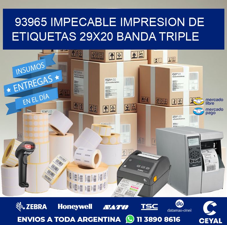 93965 IMPECABLE IMPRESION DE ETIQUETAS 29X20 BANDA TRIPLE