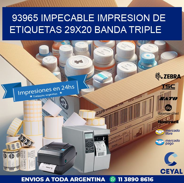 93965 IMPECABLE IMPRESION DE ETIQUETAS 29X20 BANDA TRIPLE