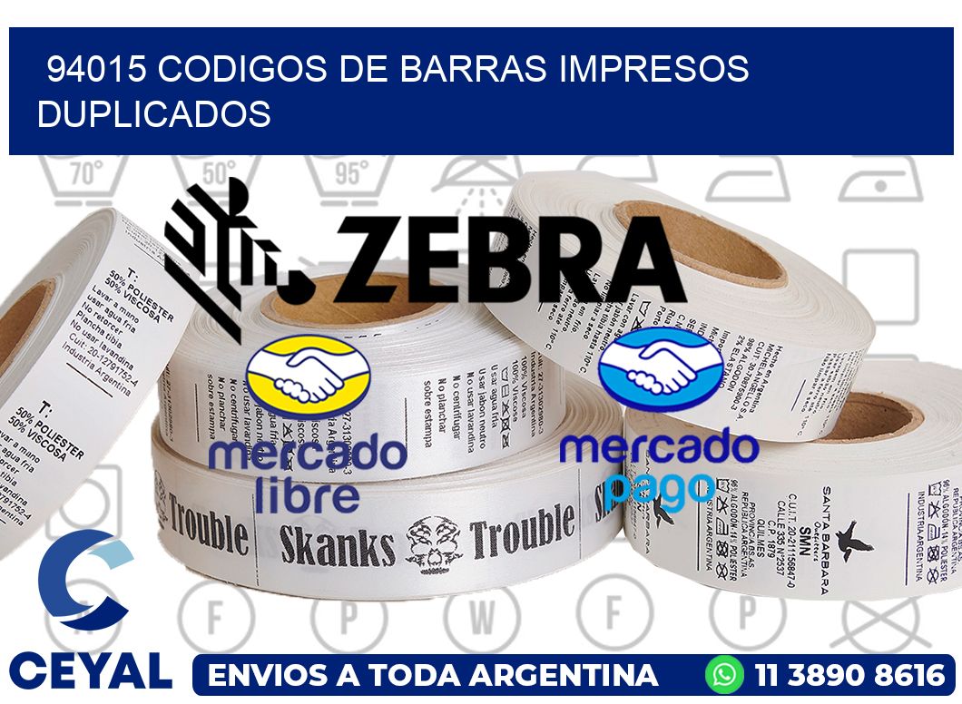 94015 codigos de barras impresos duplicados