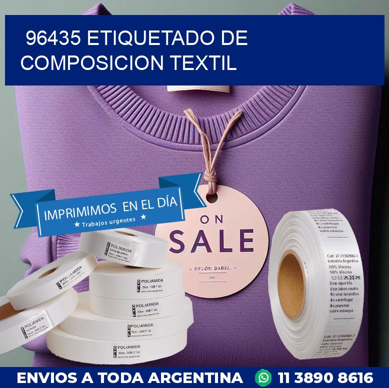 96435 ETIQUETADO DE COMPOSICION TEXTIL