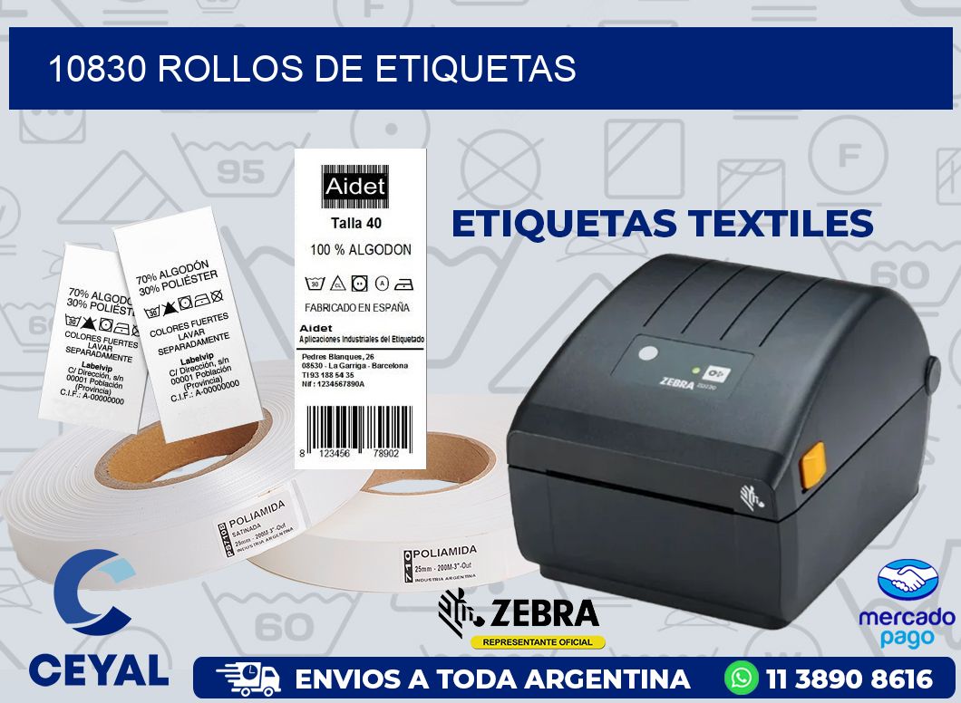 10830 ROLLOS DE ETIQUETAS
