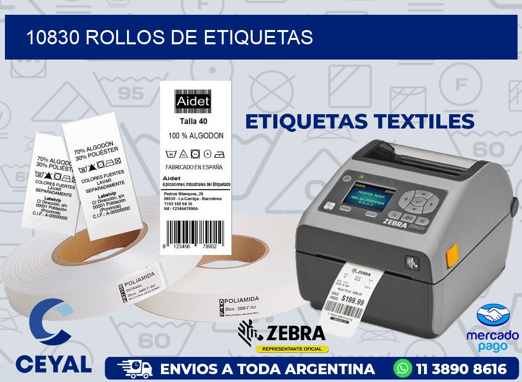 10830 ROLLOS DE ETIQUETAS
