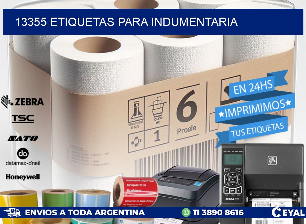 13355 ETIQUETAS PARA INDUMENTARIA