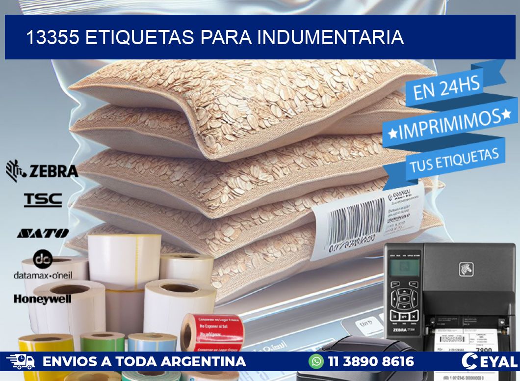 13355 ETIQUETAS PARA INDUMENTARIA