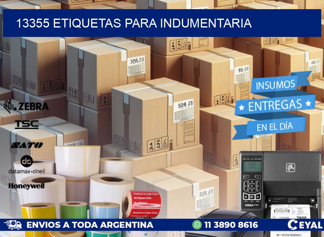 13355 ETIQUETAS PARA INDUMENTARIA