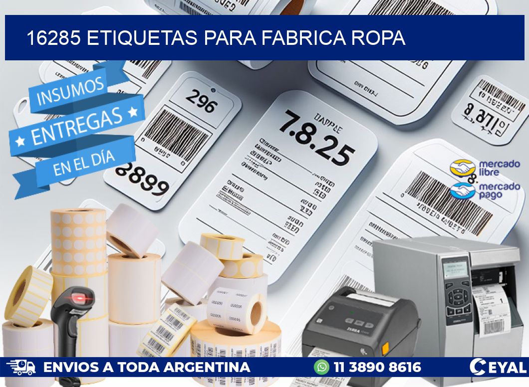 16285 ETIQUETAS PARA FABRICA ROPA