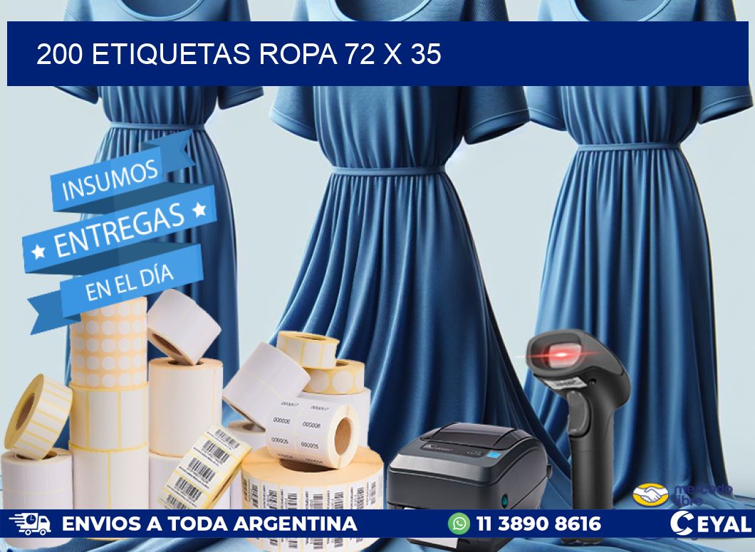 200 ETIQUETAS ROPA 72 x 35