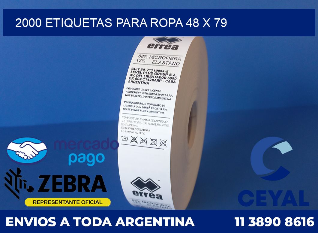 2000 ETIQUETAS PARA ROPA 48 x 79